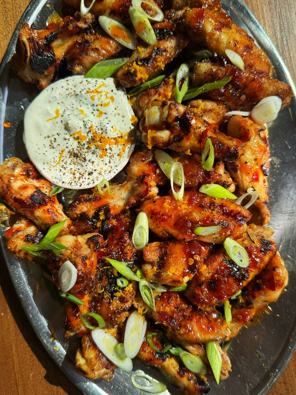 Calabrian Chili - Honey Chicken Wings with Charred Scallion Ranch - 06.09