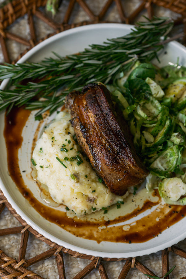 Bacon Wrapped Meatloaf + Garlic Chive Mashed Potatoes - 05.19